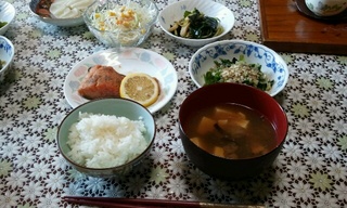 お母様に作って頂いた朝食♪