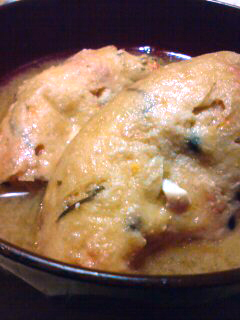 五目がんもを味噌で煮込んでみた。w